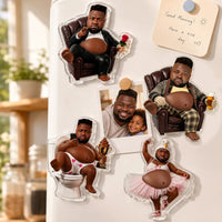 Custom Face Squishy Belly Magnet – Personalized Funny Photo Gift