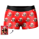 Custom Face Santa Hat Christmas Boxers – Funny Personalized Photo Underwear Gag Gift