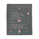 Recipe for Everlasting Love - Plush Blanket