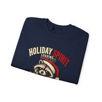 Holiday Spirit Loading – Funny Christmas Raccoon Crewneck Sweatshirt