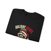 Holiday Spirit Loading – Funny Christmas Raccoon Crewneck Sweatshirt