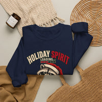 Holiday Spirit Loading – Funny Christmas Raccoon Crewneck Sweatshirt