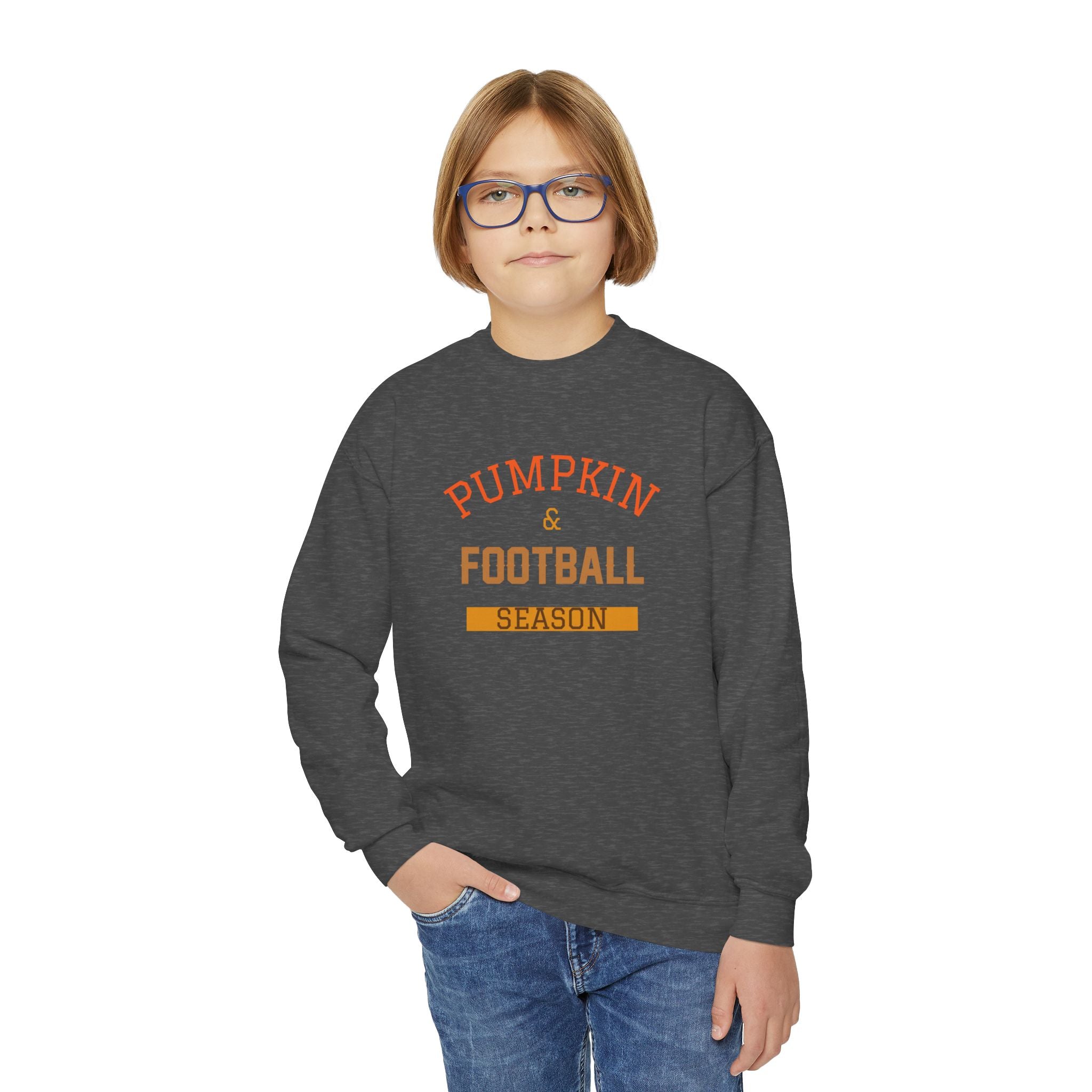 Pumpkin & Football Season - Kids Sweatshirt