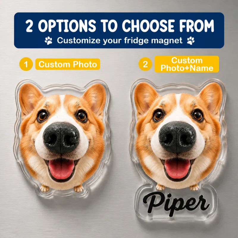 Custom Dog Nose Squishy Photo Magnet – Personalized Boopable Dog Face Fridge Magnet