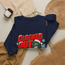 Clocked Out for Christmas - Funny Holiday Crewneck Sweatshirt