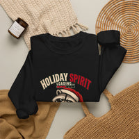 Holiday Spirit Loading – Funny Christmas Raccoon Crewneck Sweatshirt