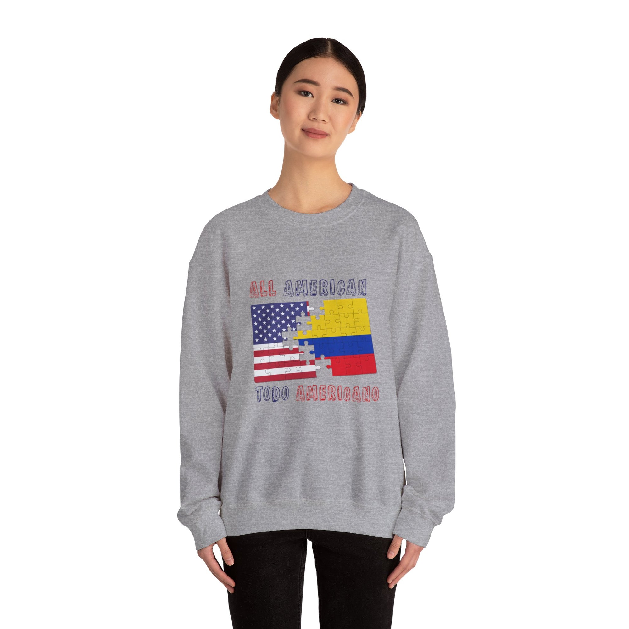 Colombia and USA Unisex Crew Neck Sweatshirt