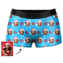 Custom Face Santa Hat Christmas Boxers – Funny Personalized Photo Underwear Gag Gift