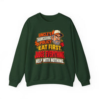 Uncle's Thanksgiving Schedule - Funny Family Dinner Crewneck Sweatshirt