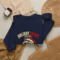 Holiday Spirit Loading – Funny Christmas Raccoon Crewneck Sweatshirt