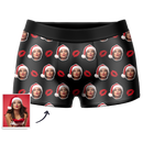 Custom Face Santa Hat Christmas Boxers – Funny Personalized Photo Underwear Gag Gift