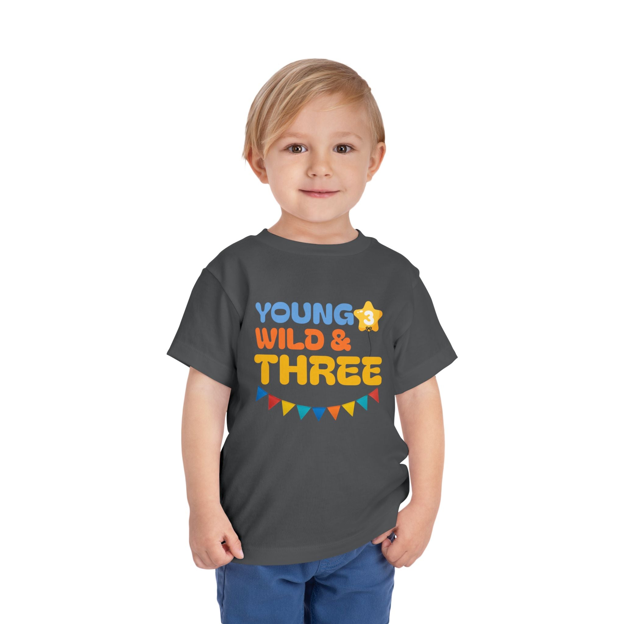 Young, Wild & Three - Toddler T-Shirt