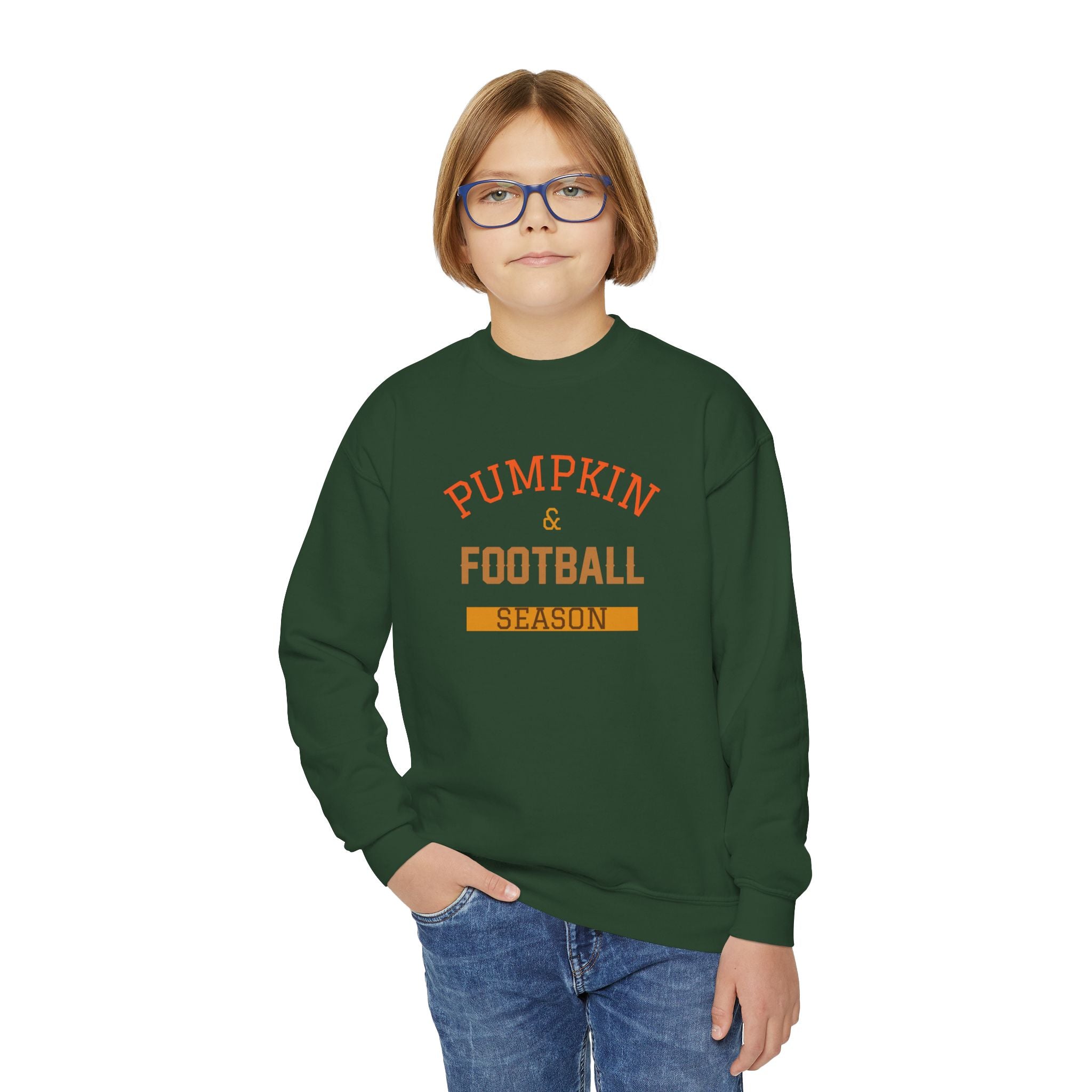 Pumpkin & Football Season - Kids Sweatshirt