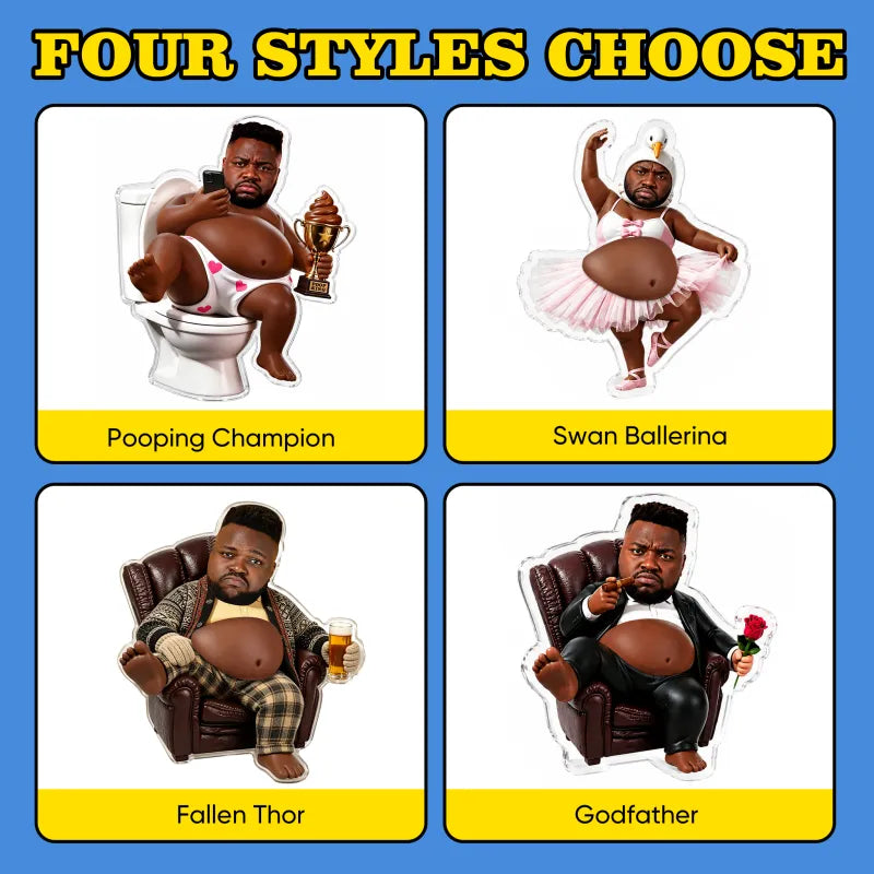 Custom Face Squishy Belly Magnet – Personalized Funny Photo Gift
