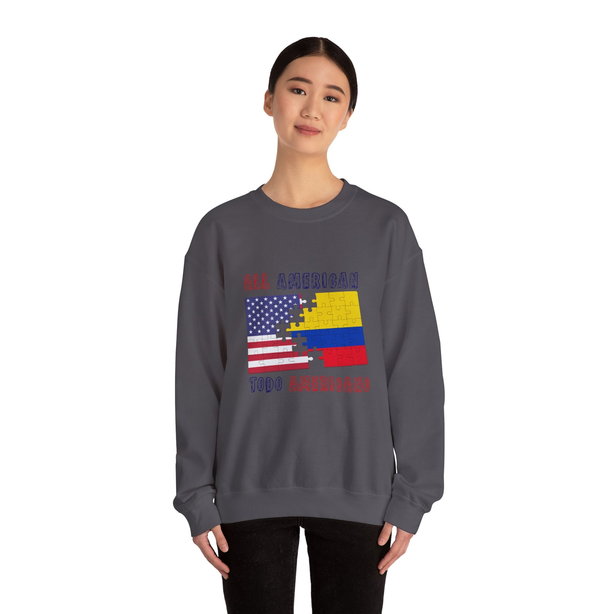 Colombia and USA Unisex Crew Neck Sweatshirt