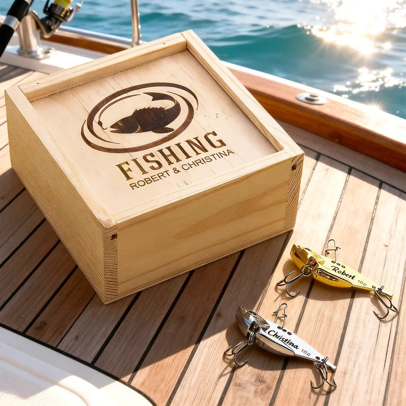 Personalized Engraved Fishing Lure Set – Custom Name Fisherman Gift