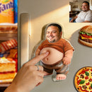Custom Photo Dad Bod Squishy Belly Magnet – Personalized Funny Fridge Magnet & Gag Gift