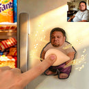 Custom Photo Dad Bod Squishy Belly Magnet – Personalized Funny Fridge Magnet with Sound