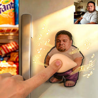 Custom Photo Dad Bod Squishy Belly Magnet – Personalized Funny Fridge Magnet with Sound