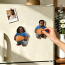 Custom Photo Dad Bod Squishy Belly Magnet – Personalized Funny Fridge Magnet & Gag Gift