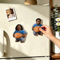 Custom Photo Dad Bod Squishy Belly Magnet – Personalized Funny Fridge Magnet & Gag Gift