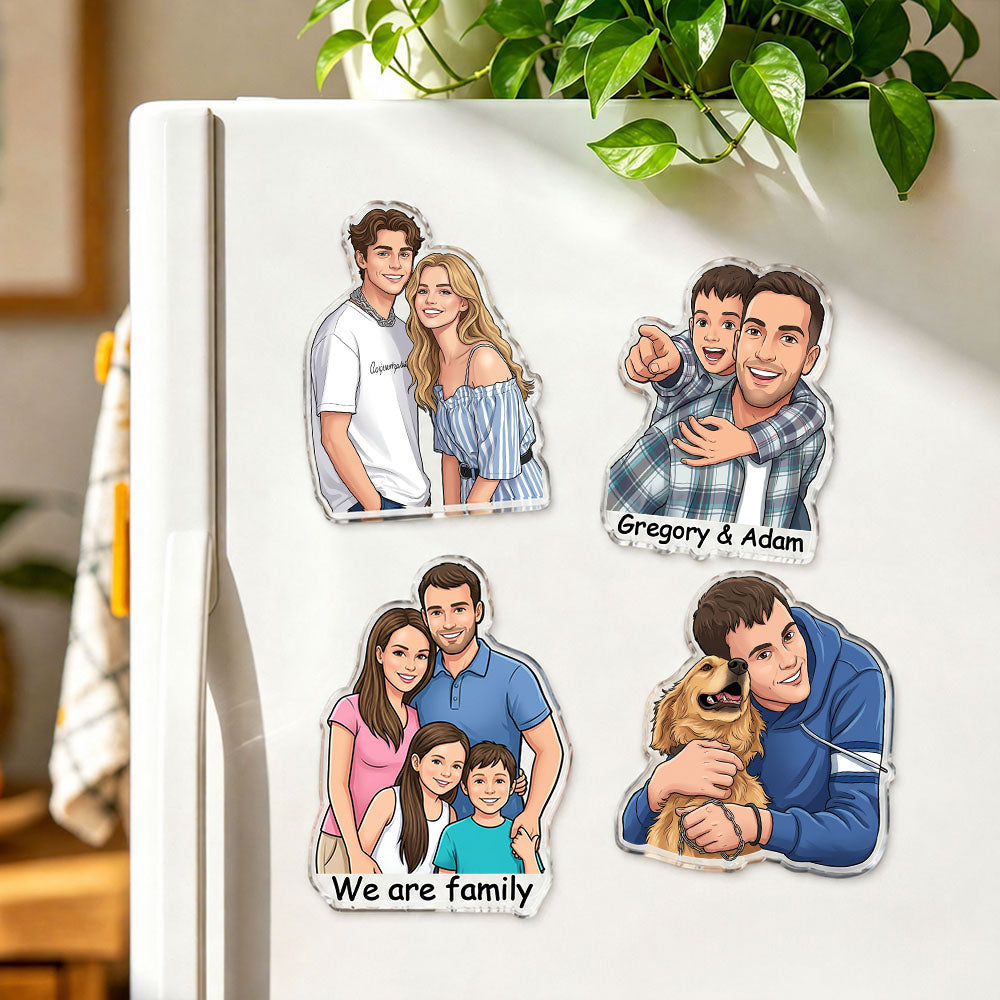 Custom Photo Portrait Magnet – Personalized Family, Couple & Friends Gift