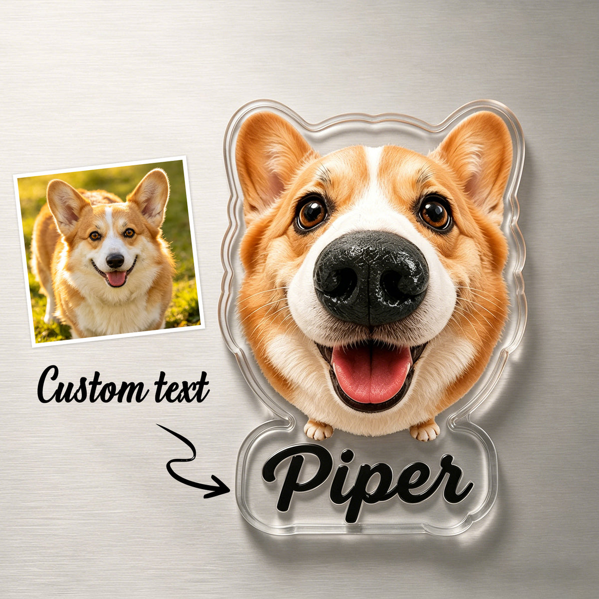 Custom Dog Nose Squishy Photo Magnet – Personalized Boopable Dog Face Fridge Magnet