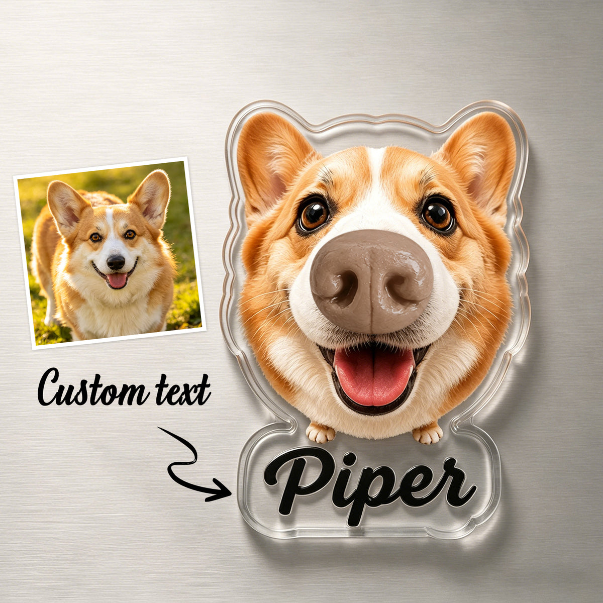 Custom Dog Nose Squishy Photo Magnet – Personalized Boopable Dog Face Fridge Magnet