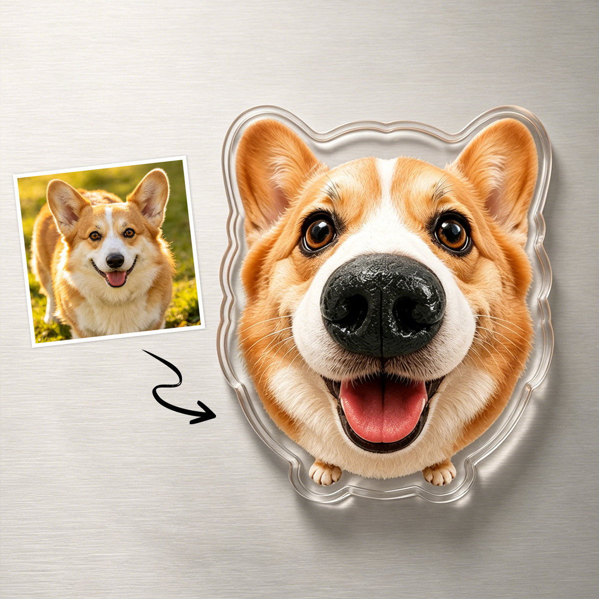 Custom Dog Nose Squishy Photo Magnet – Personalized Boopable Dog Face Fridge Magnet