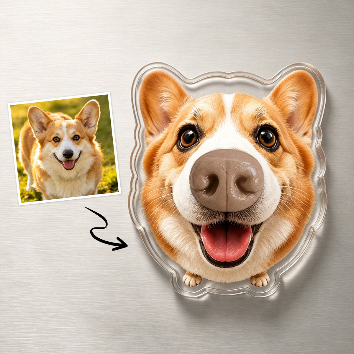 Custom Dog Nose Squishy Photo Magnet – Personalized Boopable Dog Face Fridge Magnet