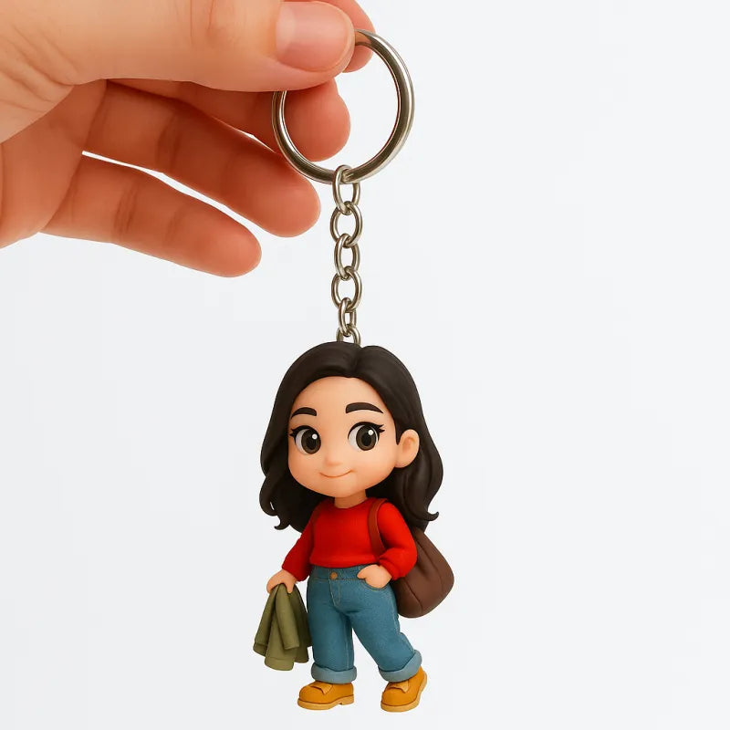 Custom 3D Mini Me Keychain – Personalized Photo Figure Keychain