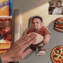 Custom Photo Dad Bod Squishy Belly Magnet – Personalized Funny Fridge Magnet with Sound